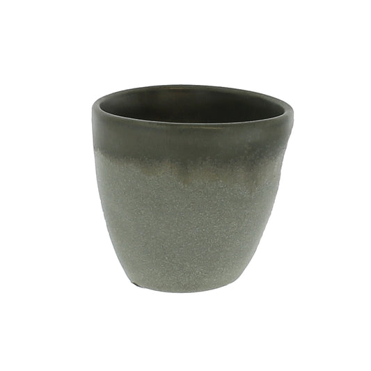 Mixed Glaze Off-centre Ceramic Vase - Grey