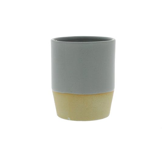 Part-dipped Grey Stoneware Ceramic Vase - Small