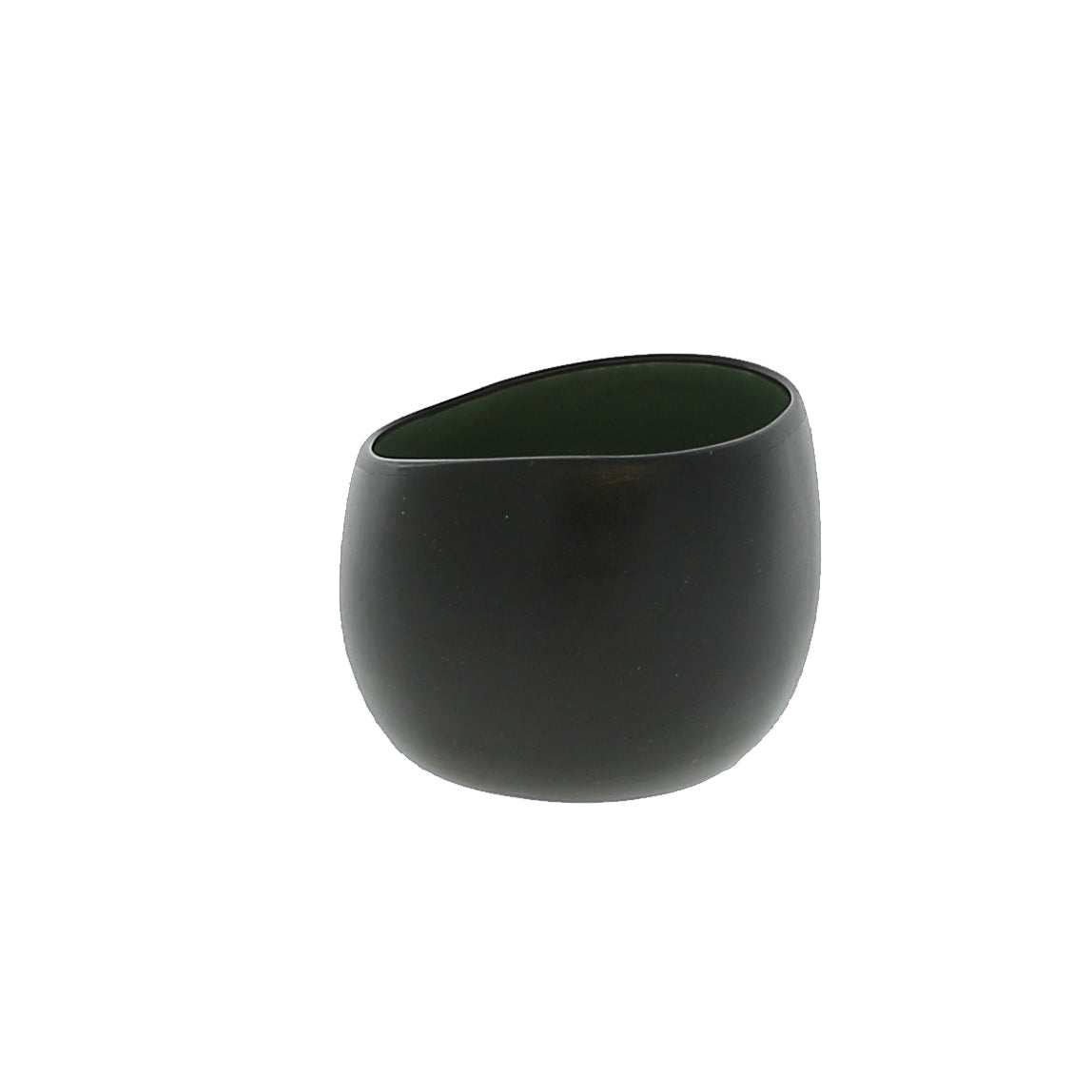 Small Ceramic Tealight Vase - Black/Green