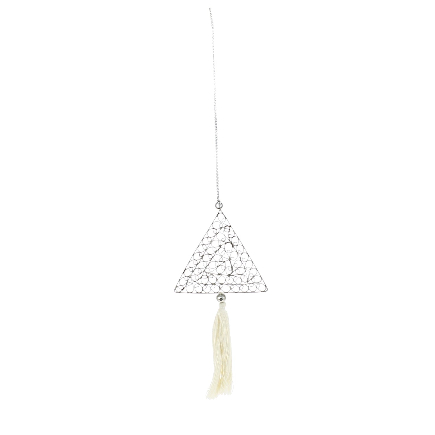 Filigree Metal Tree Decoration with Tassel