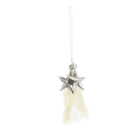 Small Silver Stars with Tassel Decoration