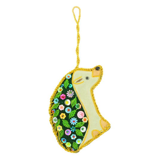 Floral Hedgehog Sparkle Decoration