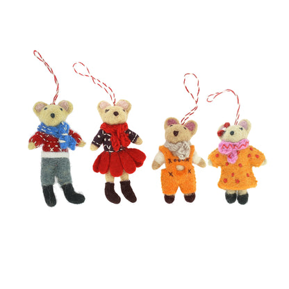 Christmas Mouse Family Decorations