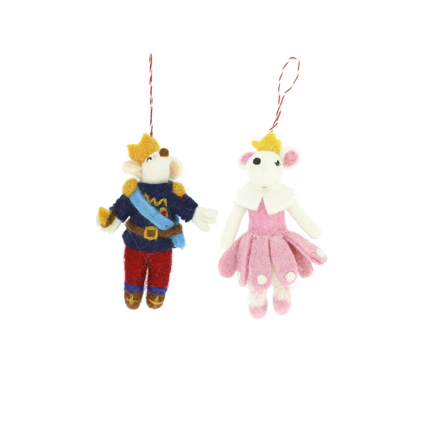 Christmas Nutcracker Mice Decorations - Set of 2