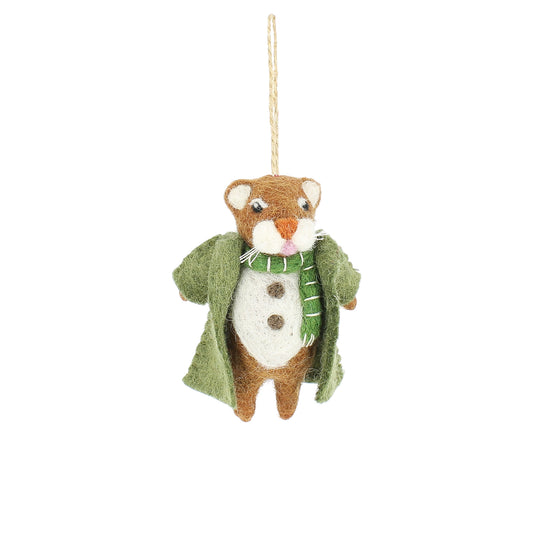 Festive Forest Water Vole Hanging Decoration