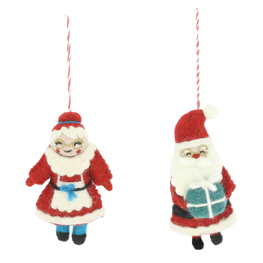 Santa Claus and Mrs Claus Hanging Decoration