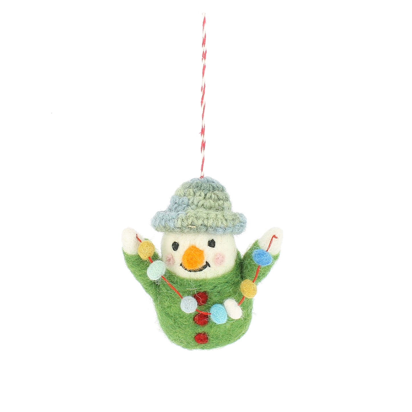 Snowman with Garland Hanging Decoration