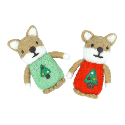 Christmas Festive Foxes Decorations