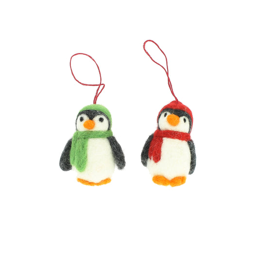 Christmas Penguins with Scarves Decorations