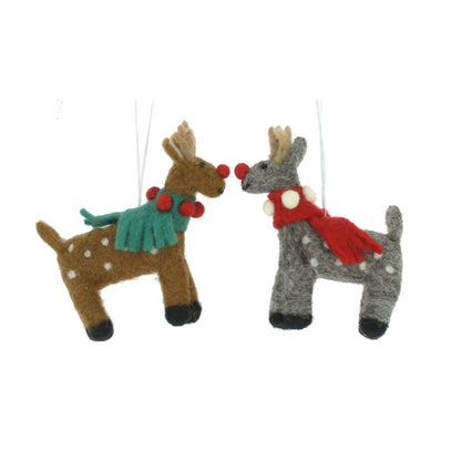 Christmas Rudolph the Reindeer Decorations - Set of 2