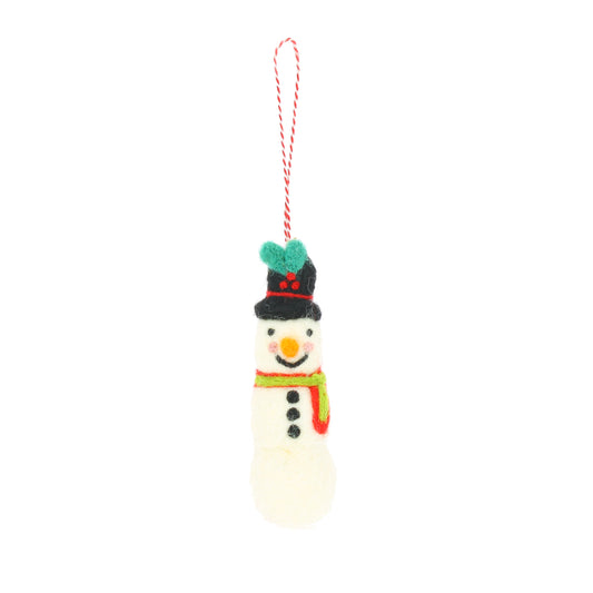 Snowman with Top Hat Hanging Decoration