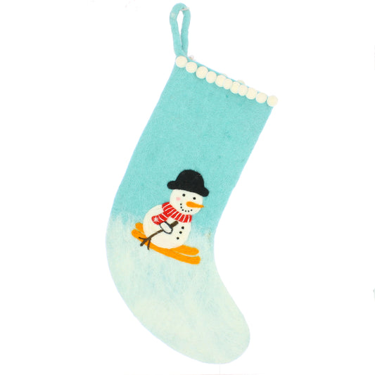 Blue Snowman Stocking