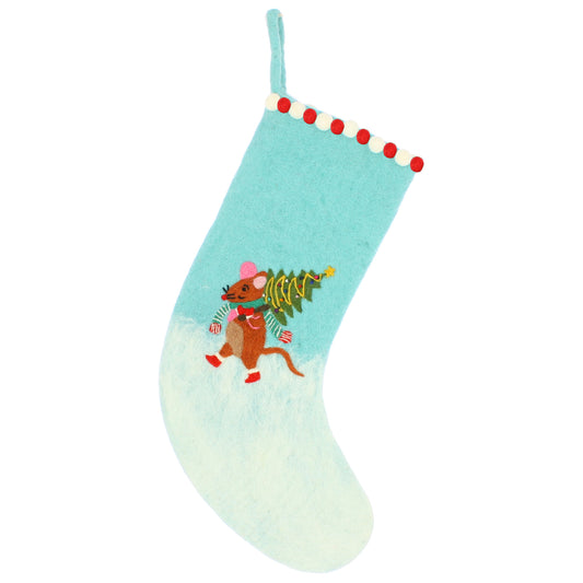 Blue Mouse with Tree Stocking