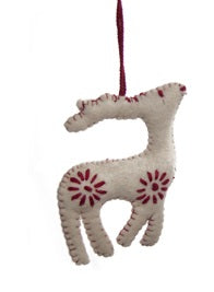 Cream Folklore Reindeer Hanging Decoration