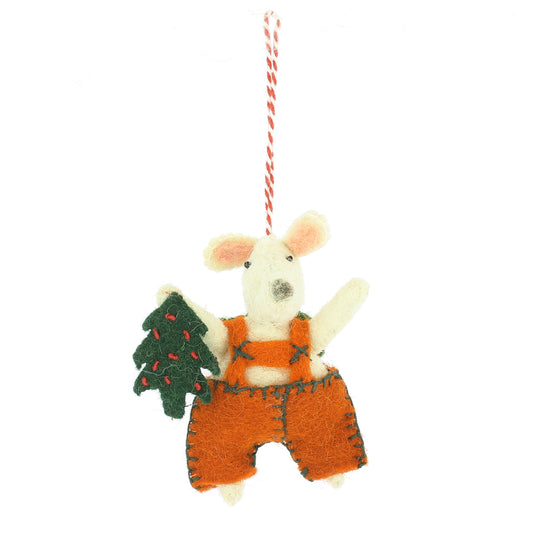 Woodland Mouse Lederhosen Backpack and Chrsitmas Tree Hanging Decoration