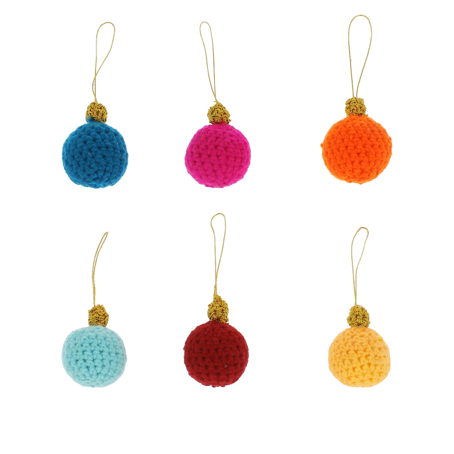 Mini Crochet Baubles - Set of 6
