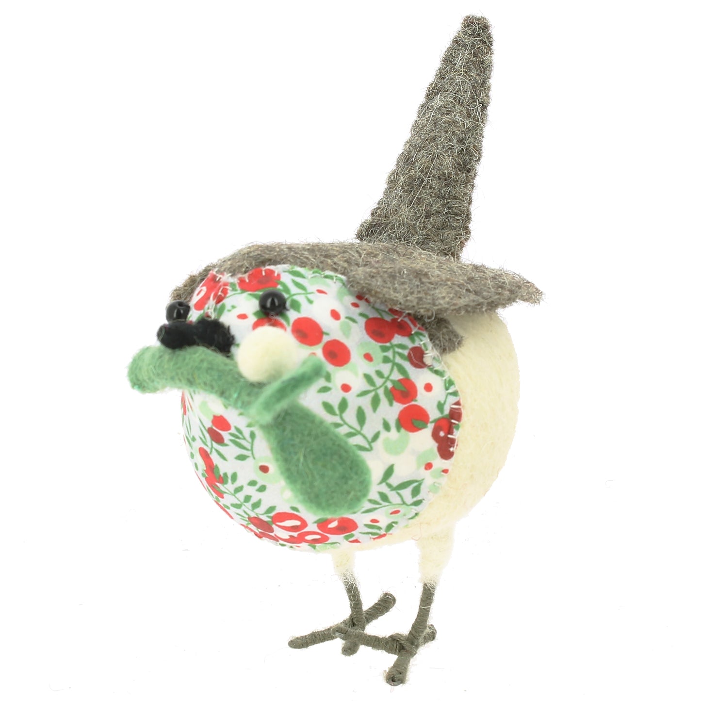 Liberty Mistletoe Standing Christmas Robin - Small