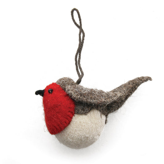 Classic Hanging Christmas Robin - Small