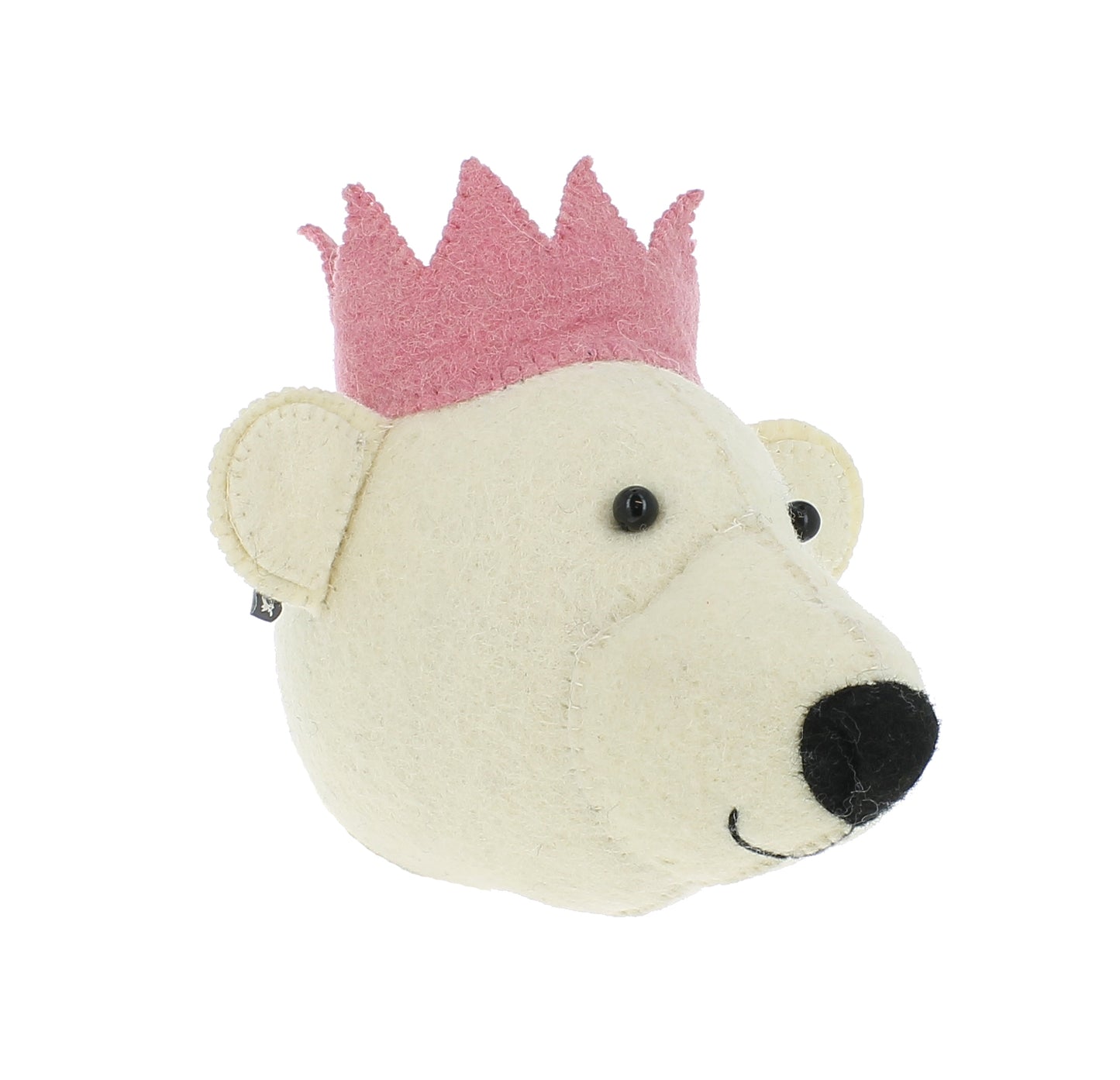 Bear Head with Pink Crown - Mini