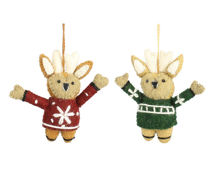 Reindeer with Jumpers Hanging Decorations