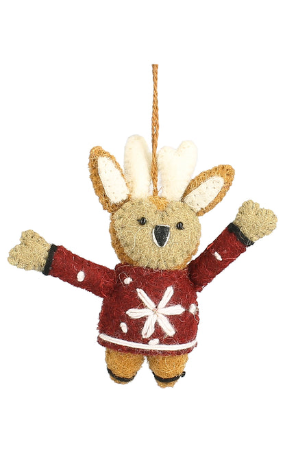 Reindeer with Jumpers Hanging Decorations