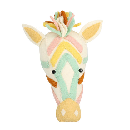 Natural Pastel Zebra Head - Mini