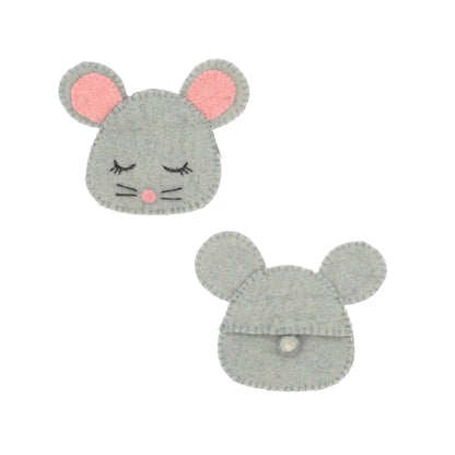 Sleepy Mouse Felt Purse