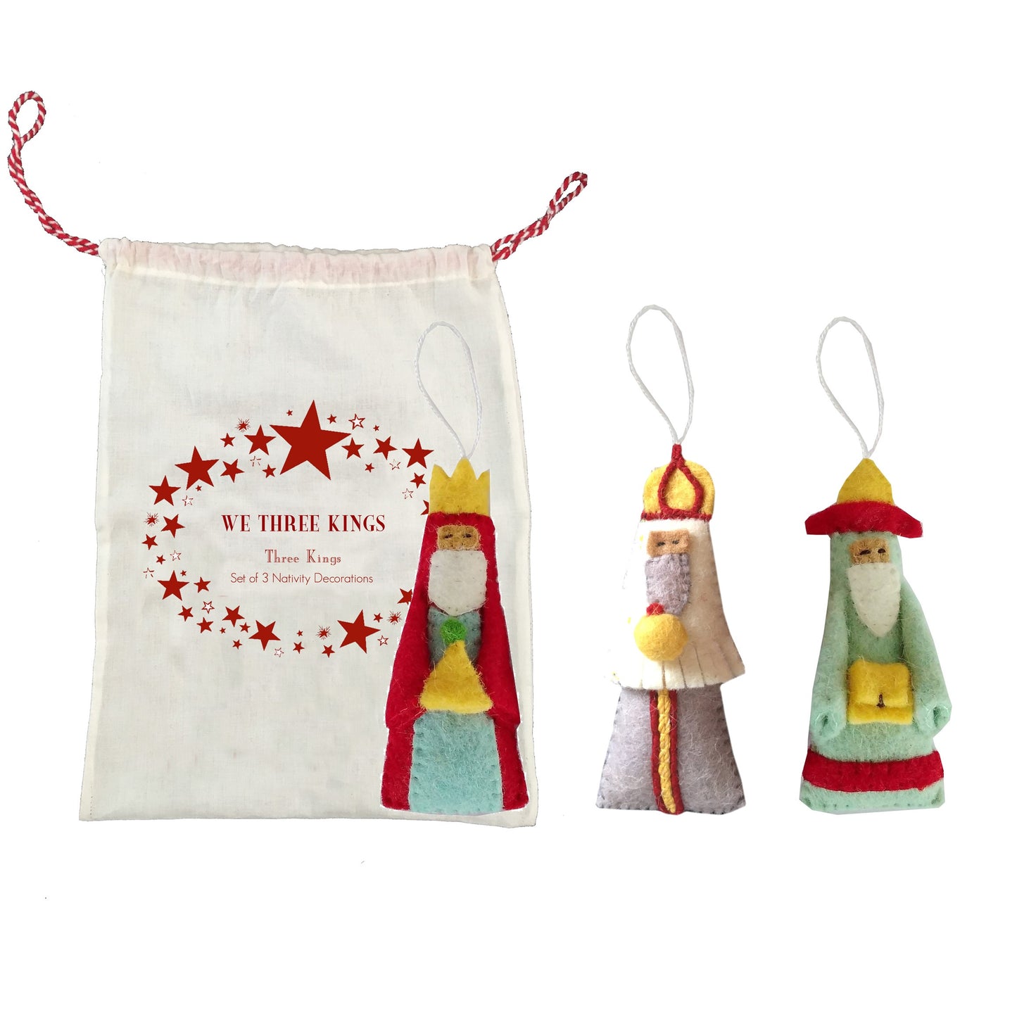 Nativity Decoration Set - Three Wisemen - Set of 3 in Bag