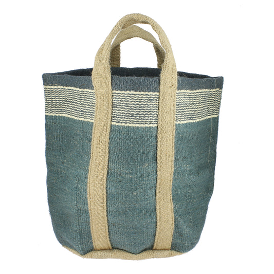 Jute Storage Bag - Blue Stripe