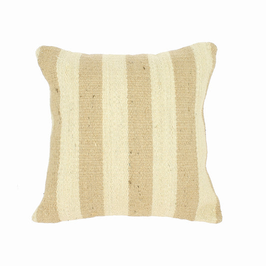 Jute Square Cushion - Natural and Cream Stripe