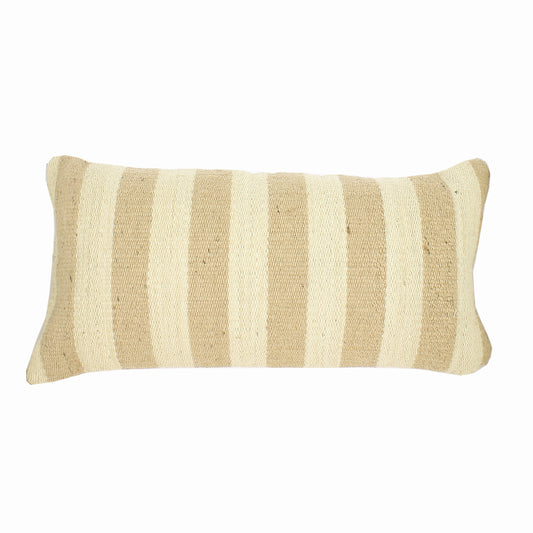 Jute Rectangle Cushion - Natural and Cream Stripe