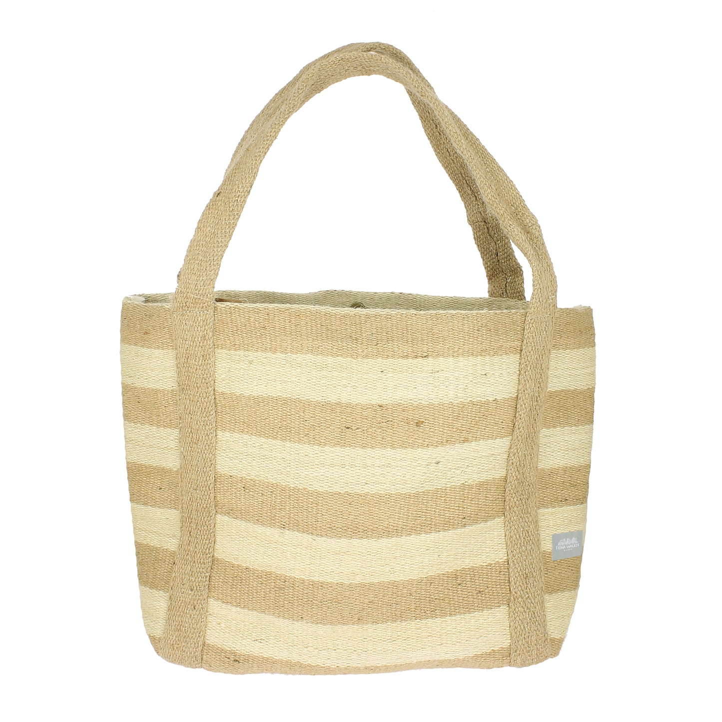 Jute Tote Bag - Natural and Cream Stripe