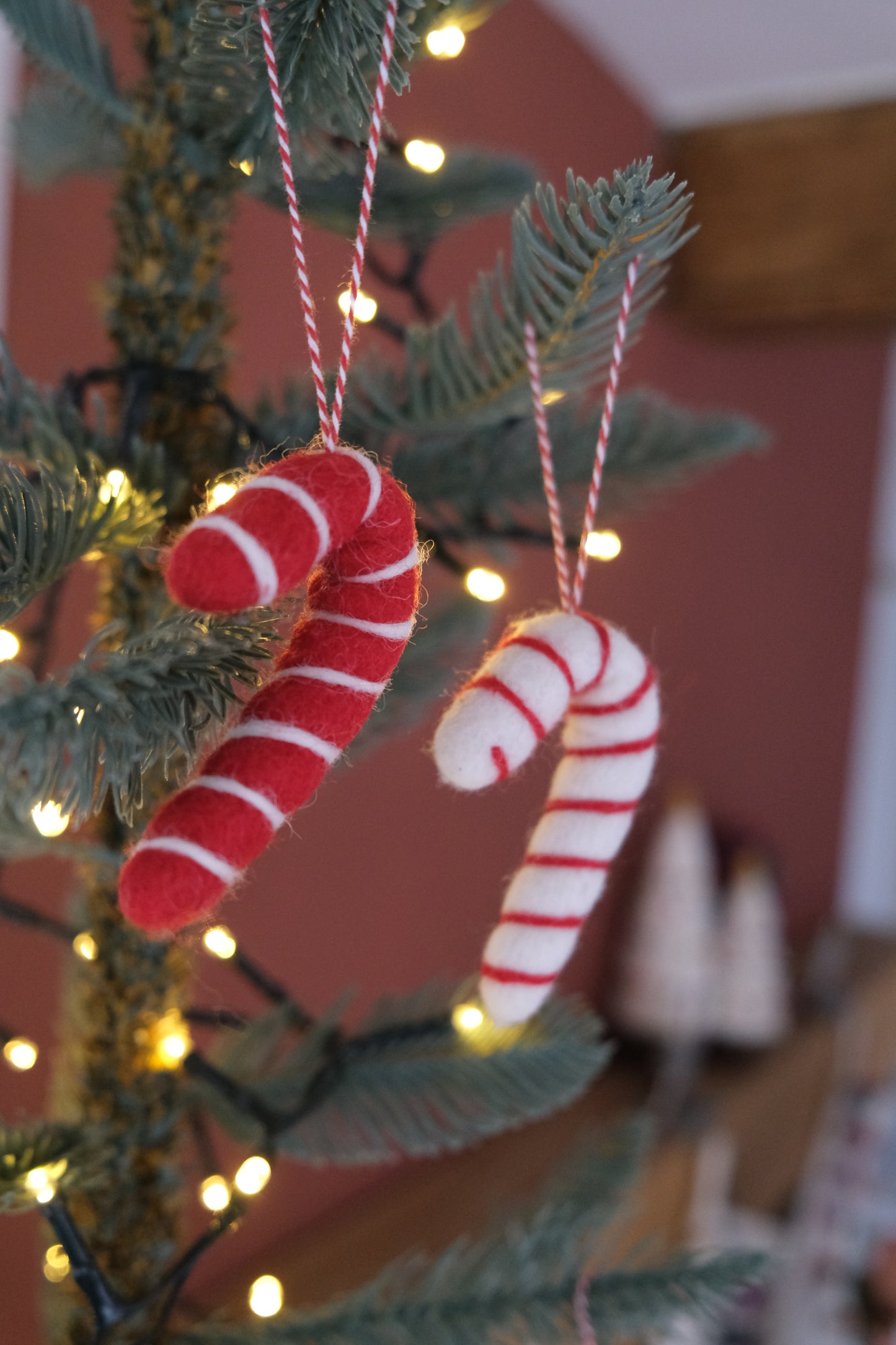 Candycane Hanging Decorations - Set of 2