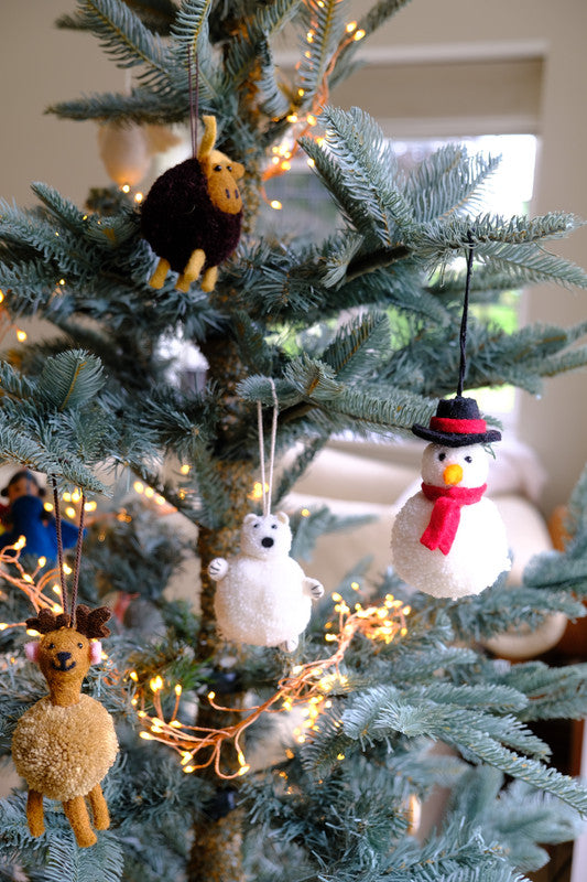 Pom Pom Snowman Hanging Decoration