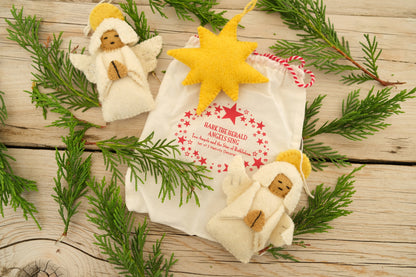 Nativity Decoration Set - Angels and Star - Set of 3 in Bag