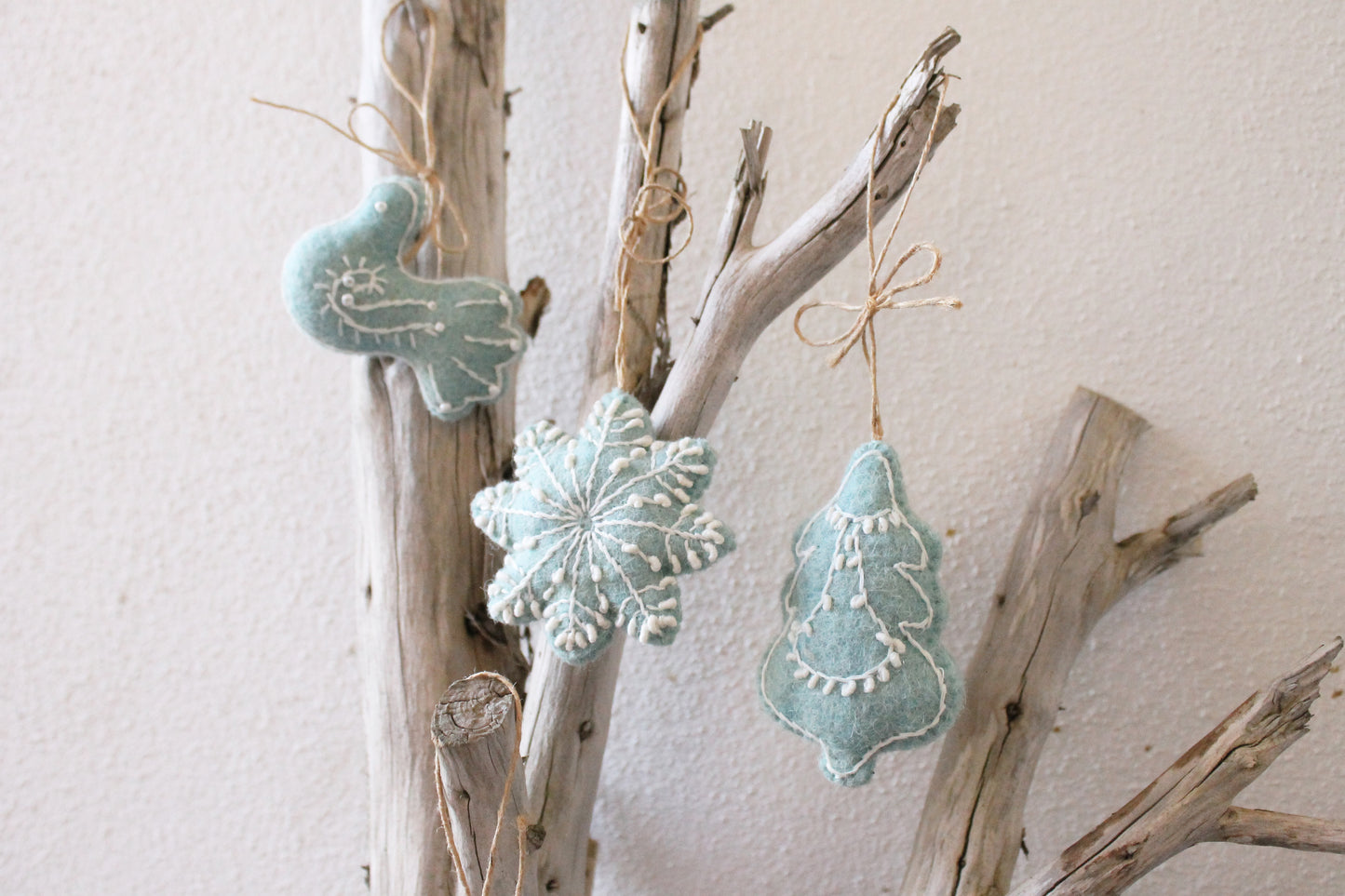 Gingerbread Hanging Decorations - Blue - Set of 4