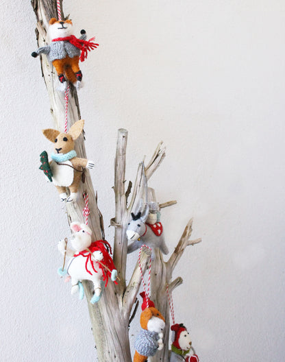 Fox with Skates Hanging Decoration