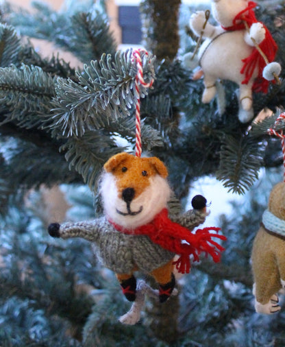 Fox with Skates Hanging Decoration