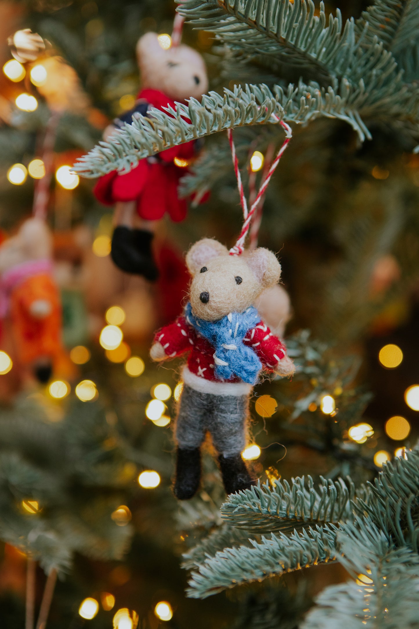 Christmas Mouse Family Decorations