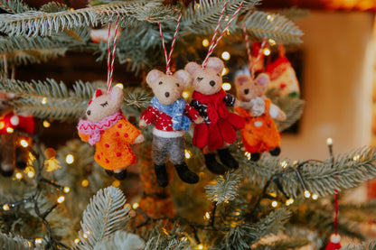 Christmas Mouse Family Decorations