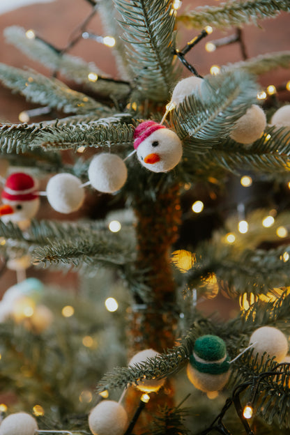 Christmas Snowman Face Garland