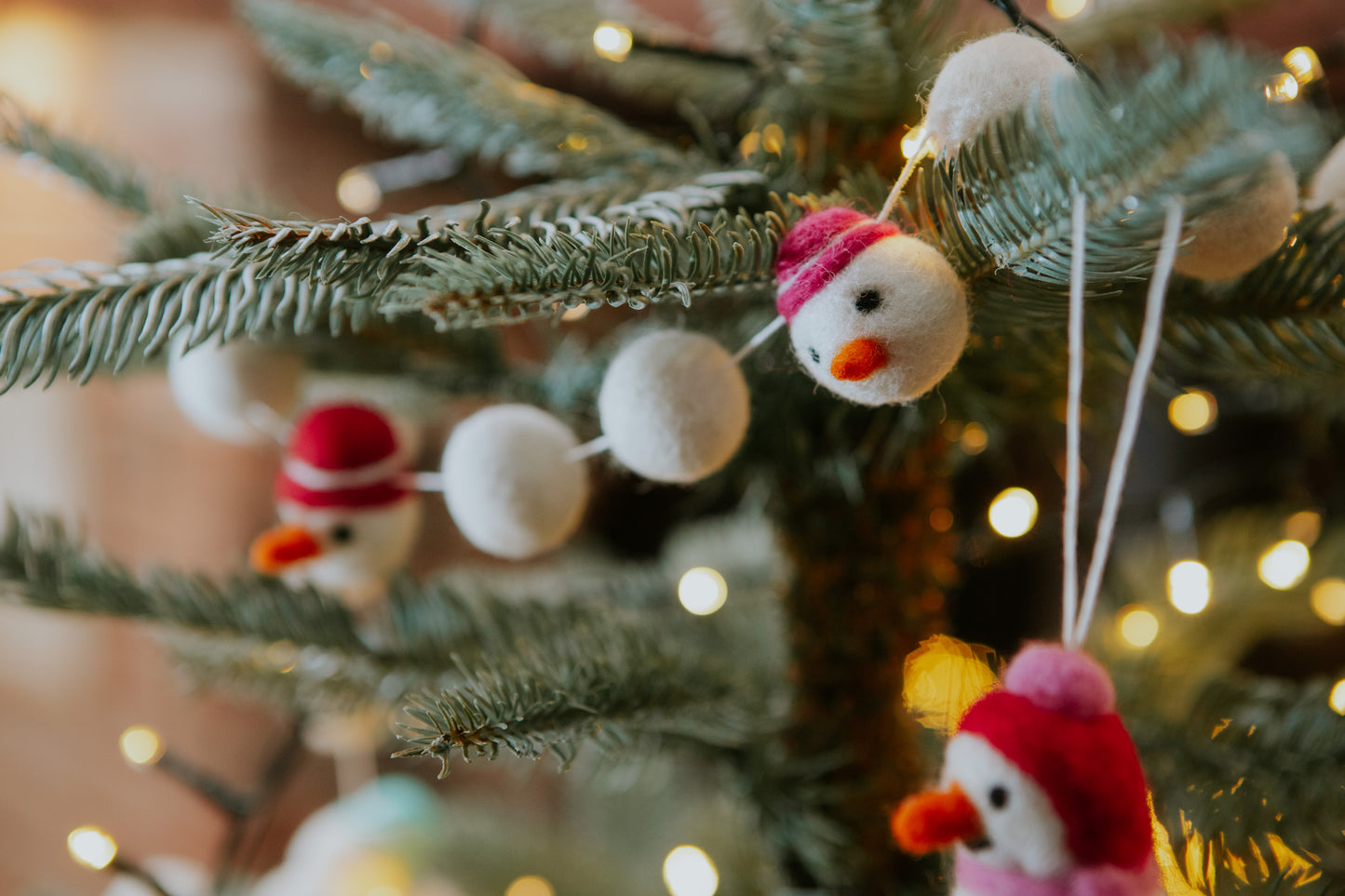 Christmas Snowman Face Garland