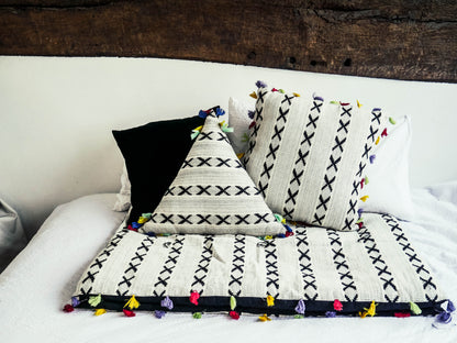 Cross Print Triangle Cushion