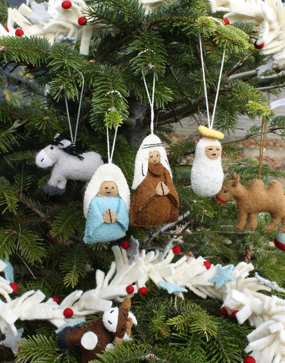 Nativity Decoration Set - Mary, Joseph and Jesus - Set of 3 in Bag