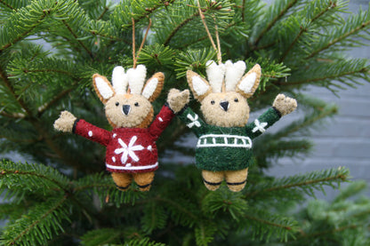 Reindeer with Jumpers Hanging Decorations