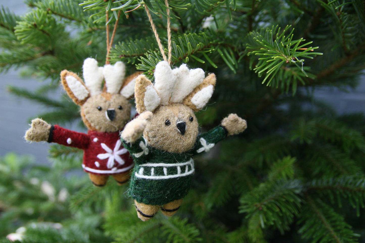 Reindeer with Jumpers Hanging Decorations