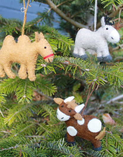 Nativity  Decoration Set - Donkey, Camel and Cow - Set of 3 in Bag