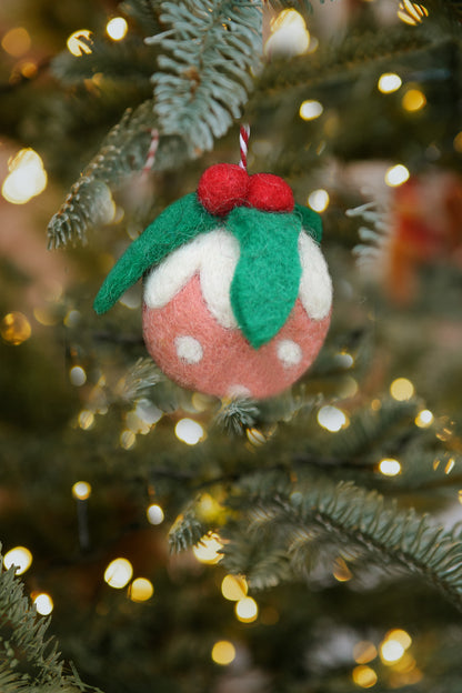 Christmas Pudding Decoration - Pink