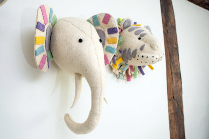 Pastel Safari Elephant Head - Medium