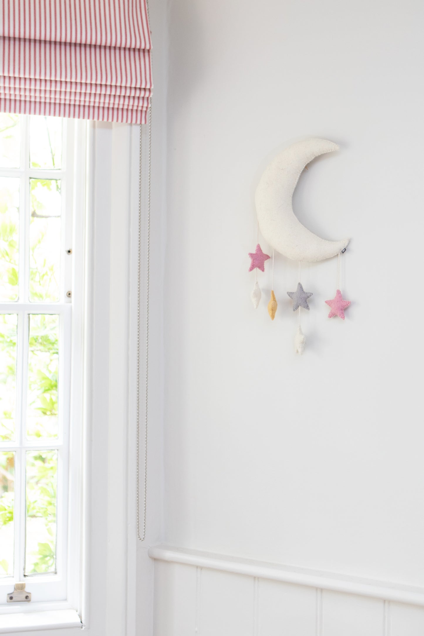 Moon and Stars Wall Decoration - Pink and Grey